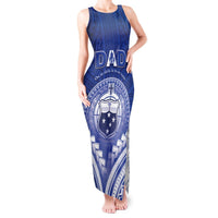 Personalised Samoa Happy Father's Day Tank Maxi Dress Ou Te Alofa Ia Te Oe Tama Dad Polynesian Tribal LT05 Women Blue - Polynesian Pride