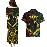 Personalised Vanuatu Happy Father's Day Couples Matching Puletasi and Hawaiian Shirt Mi Lavem Yu Papa Polynesian Tribal LT05 - Polynesian Pride