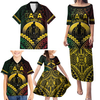 Personalised Vanuatu Happy Father's Day Family Matching Puletasi and Hawaiian Shirt Mi Lavem Yu Papa Polynesian Tribal LT05 - Polynesian Pride