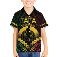 Personalised Vanuatu Happy Father's Day Family Matching Short Sleeve Bodycon Dress and Hawaiian Shirt Mi Lavem Yu Papa Polynesian Tribal