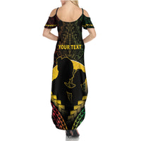 Personalised Vanuatu Happy Father's Day Family Matching Summer Maxi Dress and Hawaiian Shirt Mi Lavem Yu Papa Polynesian Tribal