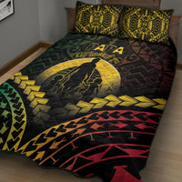 Vanuatu Happy Father's Day Quilt Bed Set Mi Lavem Yu Papa Polynesian Tribal