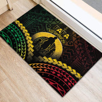 Vanuatu Happy Father's Day Rubber Doormat Mi Lavem Yu Papa Polynesian Tribal