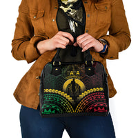 Vanuatu Happy Father's Day Shoulder Handbag Mi Lavem Yu Papa Polynesian Tribal LT05 - Polynesian Pride