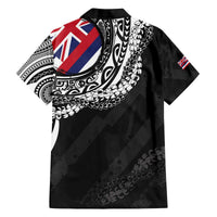 Hawaii Flag Day Family Matching Off The Shoulder Long Sleeve Dress and Hawaiian Shirt Hawaiian Maile Lei LT05 - Polynesian Pride