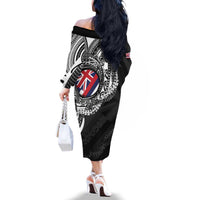 Hawaii Flag Day Family Matching Off The Shoulder Long Sleeve Dress and Hawaiian Shirt Hawaiian Maile Lei LT05 - Polynesian Pride