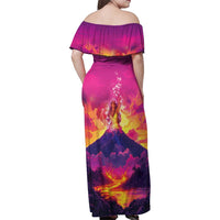Hawaii Kilauea Volcano Family Matching Off Shoulder Maxi Dress and Hawaiian Shirt There Is Pele Goddess Of The Volcano LT05 - Polynesian Pride