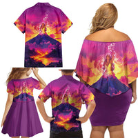 Hawaii Kilauea Volcano Family Matching Off Shoulder Short Dress and Hawaiian Shirt There Is Pele Goddess Of The Volcano LT05 - Polynesian Pride