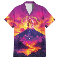 Hawaii Kilauea Volcano Family Matching Short Sleeve Bodycon Dress and Hawaiian Shirt There Is Pele Goddess Of The Volcano LT05 Dad's Shirt - Short Sleeve Purple - Polynesian Pride