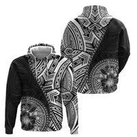 Hibiscus With Black Austronesian Tattoo Pattern Hoodie LT05 - Polynesian Pride