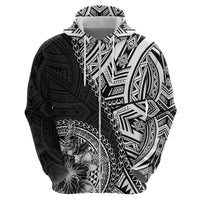Hibiscus With Black Austronesian Tattoo Pattern Hoodie LT05 - Polynesian Pride