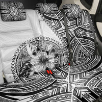 Hibiscus With White Austronesian Tattoo Pattern Back Car Seat Cover - Polynesian Pride