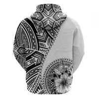 Hibiscus With White Austronesian Tattoo Pattern Hoodie LT05 - Polynesian Pride