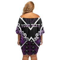 Personalised Aotearoa Moriori Family Matching Off Shoulder Short Dress and Hawaiian Shirt Maori Pattern New Zealand LT05 - Polynesian Pride