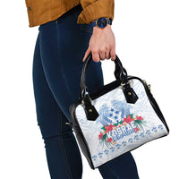 Happy Kosrae Liberation Day Shoulder Handbag Polynesian Shark Turtle Motif