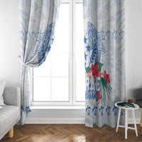 Happy Kosrae Liberation Day Window Curtain Polynesian Shark Turtle Motif LT05 - Polynesian Pride