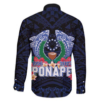 Happy Pohnpei Liberation Day Family Matching Long Sleeve Bodycon Dress and Hawaiian Shirt Polynesian Shark Turtle Motif LT05 - Polynesian Pride