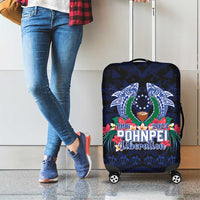Happy Pohnpei Liberation Day Luggage Cover Polynesian Shark Turtle Motif