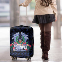 Happy Pohnpei Liberation Day Luggage Cover Polynesian Shark Turtle Motif