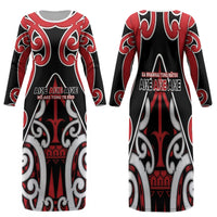 New Zealand Maori Language Week Family Matching Long Sleeve Bodycon Dress and Hawaiian Shirt Mo Ake Tonu Te Reo