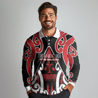 New Zealand Maori Language Week Long Sleeve Polo Shirt Mo Ake Tonu Te Reo
