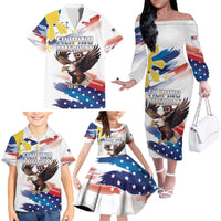 Filipino American History Month Family Matching Off The Shoulder Long Sleeve Dress and Hawaiian Shirt Bald Eagle Tarsier Together LT05 - Polynesian Pride