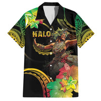 Halo Vanuatu Family Matching Puletasi and Hawaiian Shirt Beautiful Woman Dancing LT05 Dad's Shirt - Short Sleeve Black - Polynesian Pride