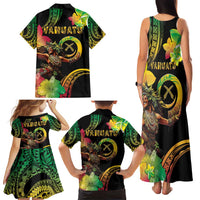 Halo Vanuatu Family Matching Tank Maxi Dress and Hawaiian Shirt Beautiful Woman Dancing LT05 - Polynesian Pride