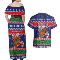 New Zealand Christmas Couples Matching Off Shoulder Maxi Dress and Hawaiian Shirt Kiwi-sh You A Merry Christmas LT05 - Polynesian Pride