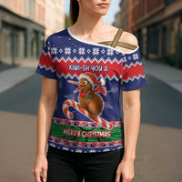 New Zealand Christmas Cross Shoulder Shirt Kiwi-sh You A Merry Christmas - Polynesian Pride