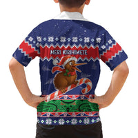 New Zealand Christmas Family Matching Off The Shoulder Long Sleeve Dress and Hawaiian Shirt Kiwi-sh You A Merry Christmas LT05 - Polynesian Pride