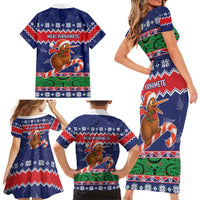 New Zealand Christmas Family Matching Short Sleeve Bodycon Dress and Hawaiian Shirt Kiwi-sh You A Merry Christmas LT05 - Polynesian Pride