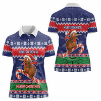 New Zealand Christmas Women Polo Shirt Kiwi-sh You A Merry Christmas LT05 - Polynesian Pride