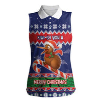 New Zealand Christmas Women Sleeveless Polo Shirt Kiwi-sh You A Merry Christmas - Polynesian Pride