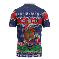New Zealand Christmas Zipper Polo Shirt Kiwi-sh You A Merry Christmas LT05 - Polynesian Pride