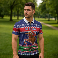 New Zealand Christmas Zipper Polo Shirt Kiwi-sh You A Merry Christmas - Polynesian Pride