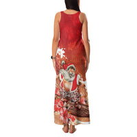 Hawaii Funny Christmas Family Matching Tank Maxi Dress and Hawaiian Shirt Santa Surfing With Tapa Pattern LT05 - Polynesian Pride