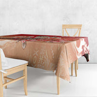 Hawaii Funny Christmas Tablecloth Santa Surfing With Tapa Pattern - Polynesian Pride