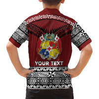 Personalised Tonga Constitution Day Family Matching Off Shoulder Short Dress and Hawaiian Shirt Tongan Kupesi Ngatu Pattern