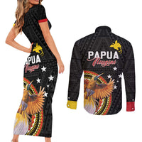 Papua New Guinea Tok Pisin Wik Couples Matching Short Sleeve Bodycon Dress and Long Sleeve Button Shirt Land Of The Unexpected LT05 - Polynesian Pride