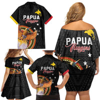 Papua New Guinea Tok Pisin Wik Family Matching Off Shoulder Short Dress and Hawaiian Shirt Land Of The Unexpected LT05 - Polynesian Pride