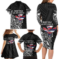 Hawaii November 28th Is My Independence Day Family Matching Long Sleeve Bodycon Dress and Hawaiian Shirt LT05 - Polynesian Pride