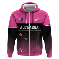 Custom New Zealand Women Cricket Hoodie Pink Simple Style