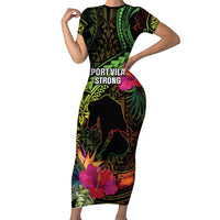 Vanuatu Family Matching Short Sleeve Bodycon Dress and Hawaiian Shirt Be Strong Pray For Port Vila