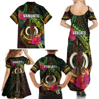 Vanuatu Family Matching Summer Maxi Dress and Hawaiian Shirt Be Strong Pray For Port Vila