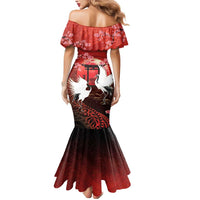 Hawaii and Japan Together Mermaid Dress Polynesian Art Tattoo With Cranes And Sakura - Polynesian Pride