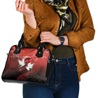 Hawaii and Japan Together Shoulder Handbag Polynesian Art Tattoo With Cranes And Sakura - Polynesian Pride