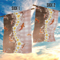 Hawaii And Japan Garden Flag Plumeria Lei With Koi Fish Beige LT05 - Polynesian Pride