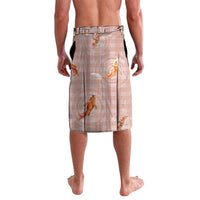 Hawaii And Japan Lavalava Plumeria Lei With Koi Fish Beige - Polynesian Pride