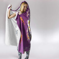 Hawaii And Japan Hooded Blanket Plumeria Lei With Koi Fish Purple - Polynesian Pride